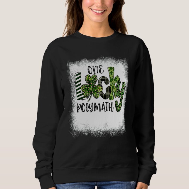 Bleached St Patricks Day Leopard One Lucky Polymat Sweatshirt (Front)