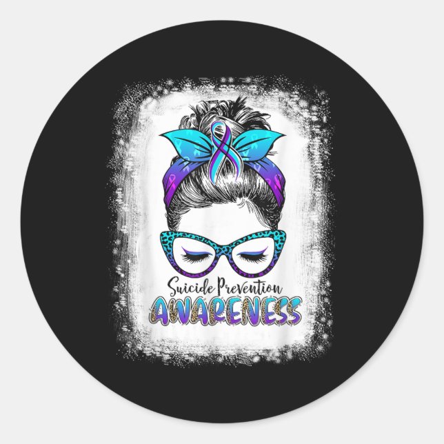 Bleached Suicide Prevention Awareness Week Messy B Classic Round Sticker (Front)