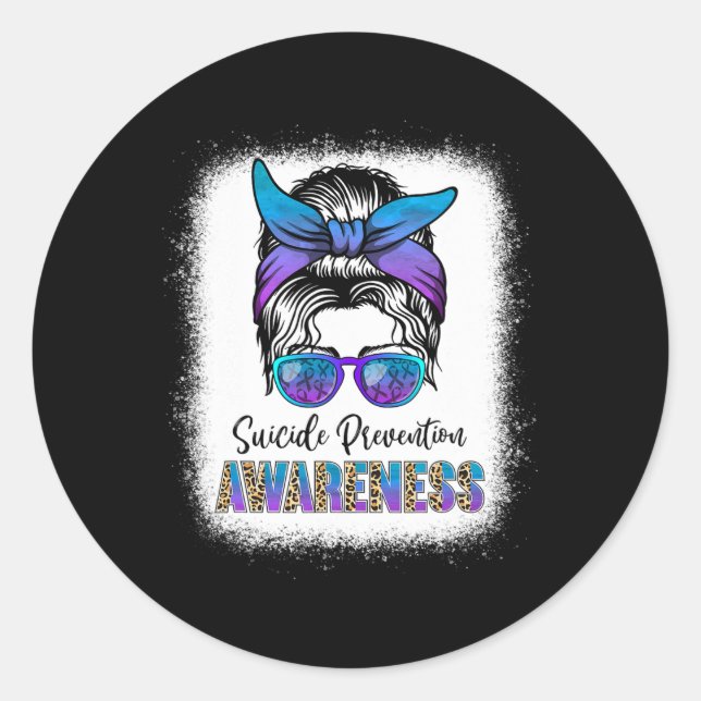 Bleached Suicide Prevention Awareness Week Messy B Classic Round Sticker (Front)