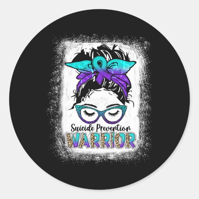 Bleached Suicide Prevention Awareness Week Messy B Classic Round Sticker (Front)