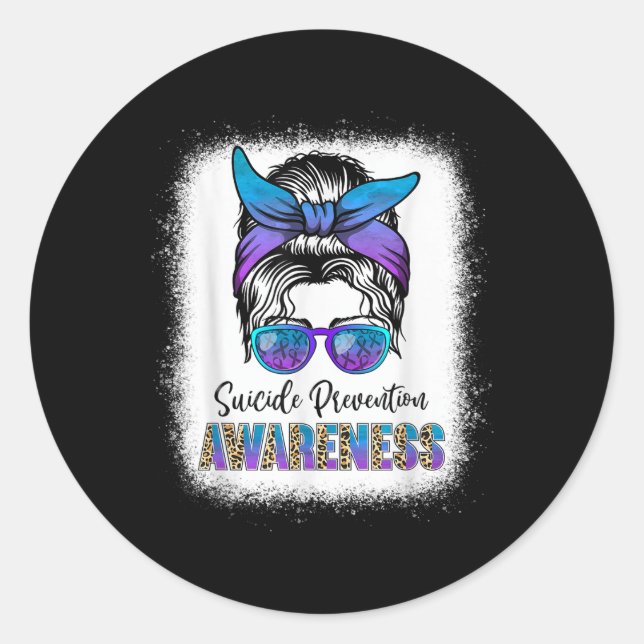 Bleached Suicide Prevention Awareness Week Messy B Classic Round Sticker (Front)