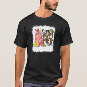 Bleached Summer Time Leopard Watermelon Lemon Summ T-Shirt