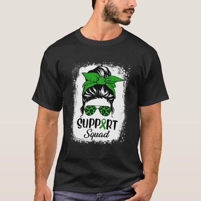 Bleached Support Messy Bun Cerebral Palsy CP Aware T-Shirt (Front)