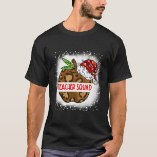 Bleached Teacher Squad Leopard Apple Teacher Chris T-Shirt