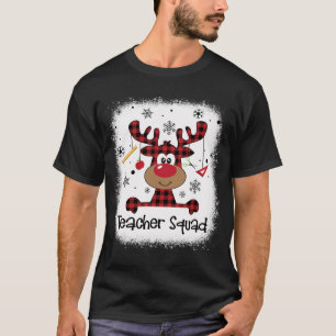 Bleached Teacher Squad Reindeer Funny Teacher Chri T-Shirt