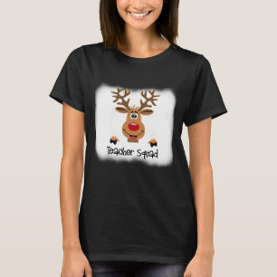 Bleached Teacher Squad Reindeer Funny Teacher Chri T-Shirt