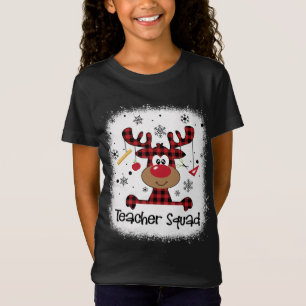 Bleached Teacher Squad Reindeer Funny Teacher Chri T-Shirt