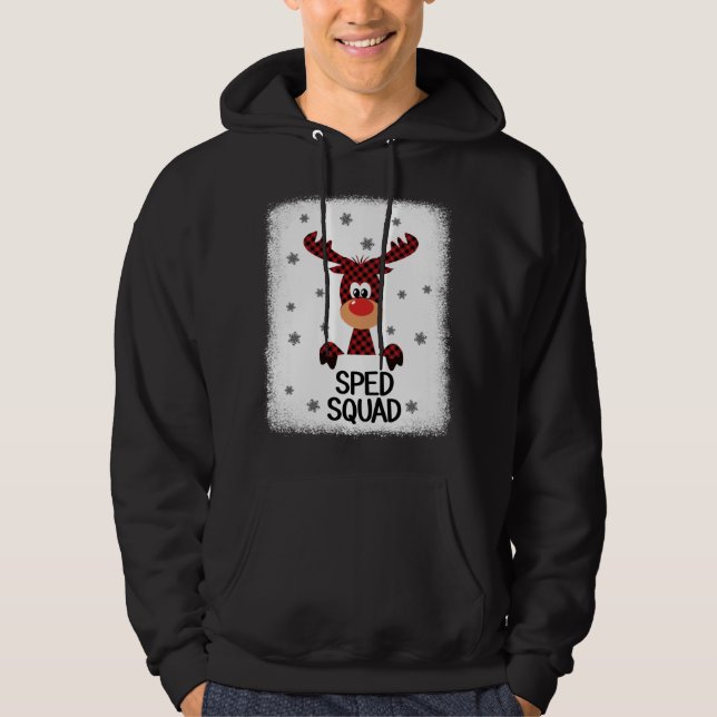 Bleached Teacher Squad Reindeer SPED Christmas Xma Hoodie (Front)