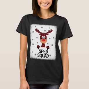 Bleached Teacher Squad Reindeer SPED Christmas Xma T-Shirt