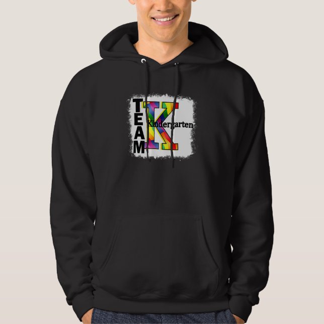 Bleached Teacher & Student Team Kindergarten Back  Hoodie (Front)