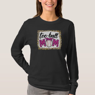 Bleached Teeball Mum Leopard  Teeball Mum Mother's T-Shirt