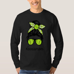 Bleached Tennis Mum Messy Bun Player Mum Mother's T-Shirt