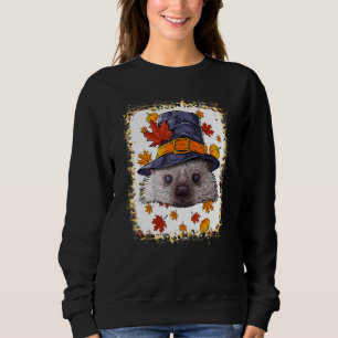 Bleached Thanksgiving Hedgehog Pilgrim Costume Fal Sweatshirt