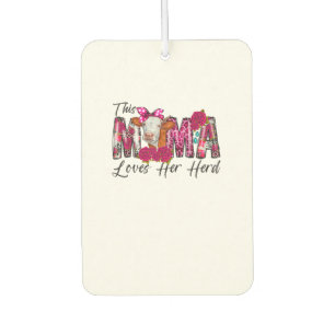 Bleached This Mama Loves Her Herd Mother's Day Cow Car Air Freshener
