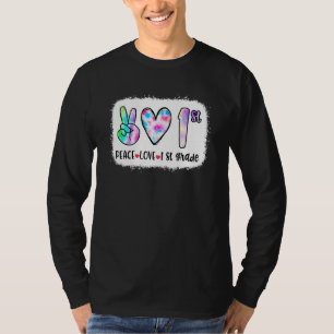 Bleached Tie Dye Colorful Peace Love Th For Kids T T-Shirt