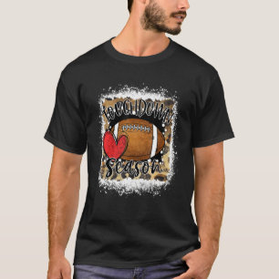 Bleached Touchdown Season Leopard Game Day Footbal T-Shirt