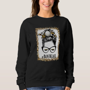 Bleached Volleyball Auntie Messy Bun Game Day Moth Sweatshirt