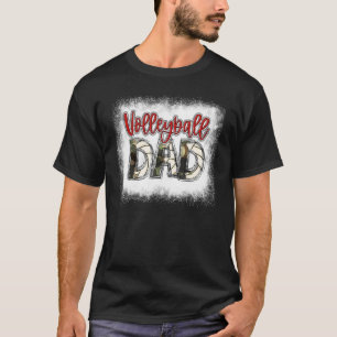Bleached Volleyball Dad Camo Print  Dad Fathers Da T-Shirt