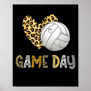 Bleached volleyball game day vibes volleyball mom poster