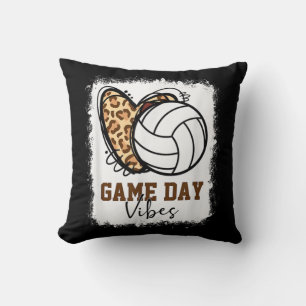 Bleached Volleyball Game Day Vibes Volleyball Mum  Cushion