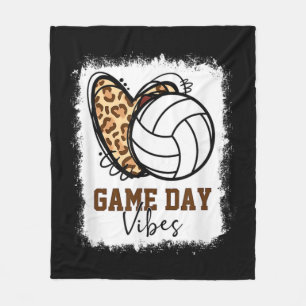 Bleached Volleyball Game Day Vibes Volleyball Mum  Fleece Blanket