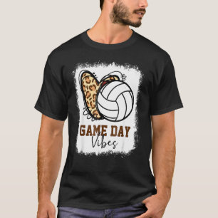 Bleached Volleyball Game Day Vibes Volleyball Mum T-Shirt