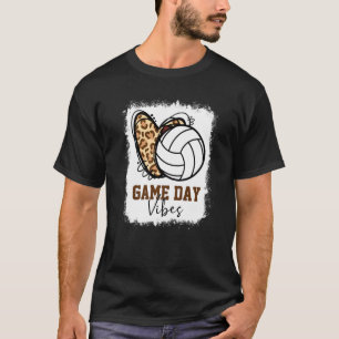 Bleached Volleyball Game Day Vibes Volleyball Mum T-Shirt