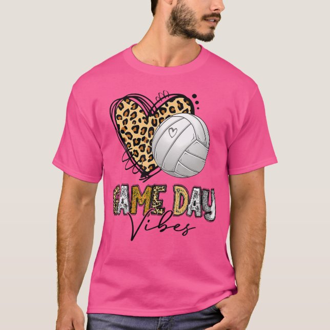 Bleached Volleyball Game Day Vibes Volleyball Mum  T-Shirt (Front)