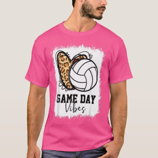 Bleached Volleyball Game Day Vibes Volleyball Mum  T-Shirt