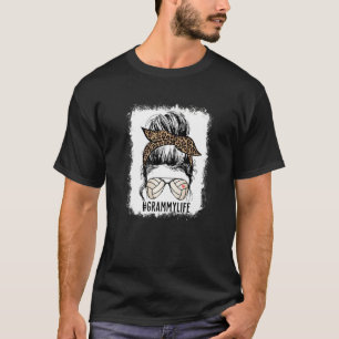 Bleached Volleyball Grammy Messy Bun Grammy Life M T-Shirt