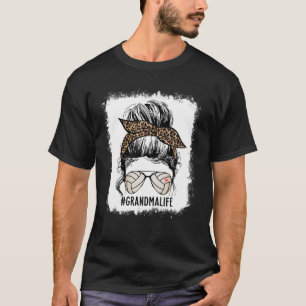 Bleached Volleyball Grandma Messy Bun Grandma Moth T-Shirt