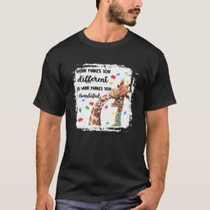 Bleached What Makes You Different Mum Autism Child T-Shirt