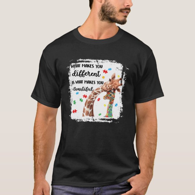 Bleached What Makes You Different Mum Autism Child T-Shirt (Front)