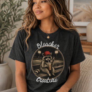 Bleacher Creature Racoon Baseball Sports Tri-Blend Shirt
