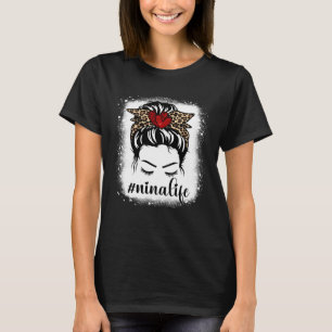 Bleaches Nina Life Messy Bun Leopard Print Women M T-Shirt