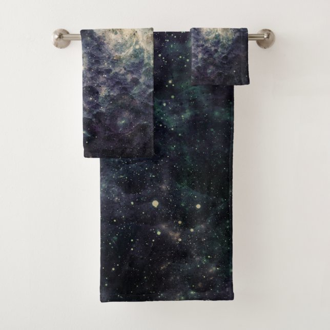 Bleak Galaxy Space Rock Bath Towel Set (Insitu)