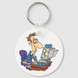 Bleary Eyed Man Key Ring