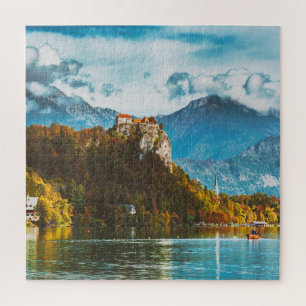 Bled Castle: Slovenian Cliff Overlook. Jigsaw Puzzle