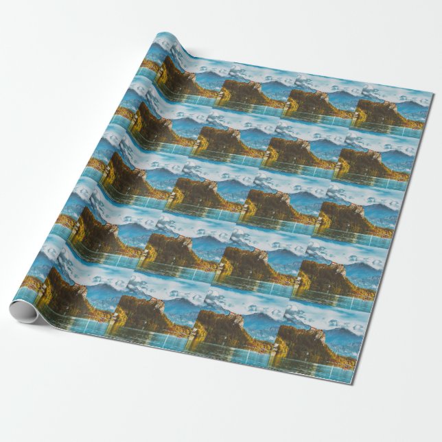 Bled Castle: Slovenian Cliff Overlook. Wrapping Paper (Unrolled)