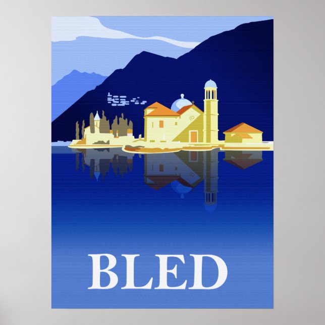 Bled lake, water reflections poster (Front)
