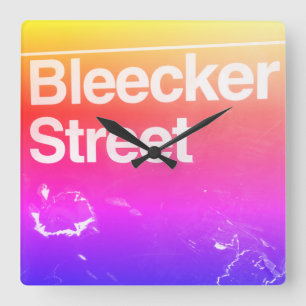 Bleecker Street, Greenwich Village, Manhattan NYC Square Wall Clock