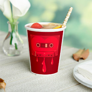 Bleeding Audio Cassette  Paper Cups