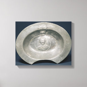 Bleeding bowl, French, 15th century, pewter Canvas Print