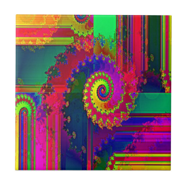 Bleeding Colours Fractal Tile (Front)