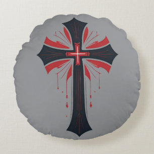 Bleeding Cross Round Cushion