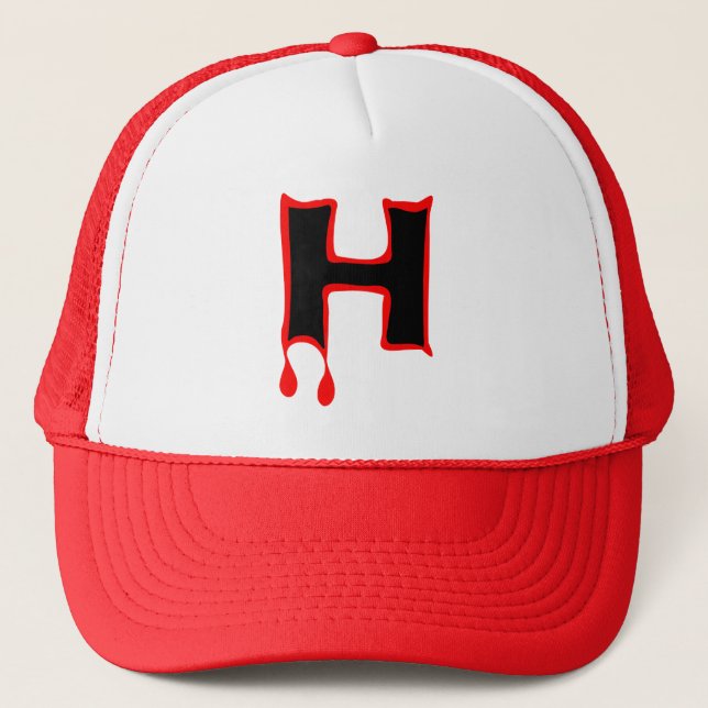 ╚»★Bleeding Devil's Teeth-Initial H Trucker Hat★«╝ Hat (Front)
