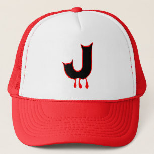 ╚»★Bleeding Devil's Teeth-Initial J Trucker Hat★«╝ Trucker Hat
