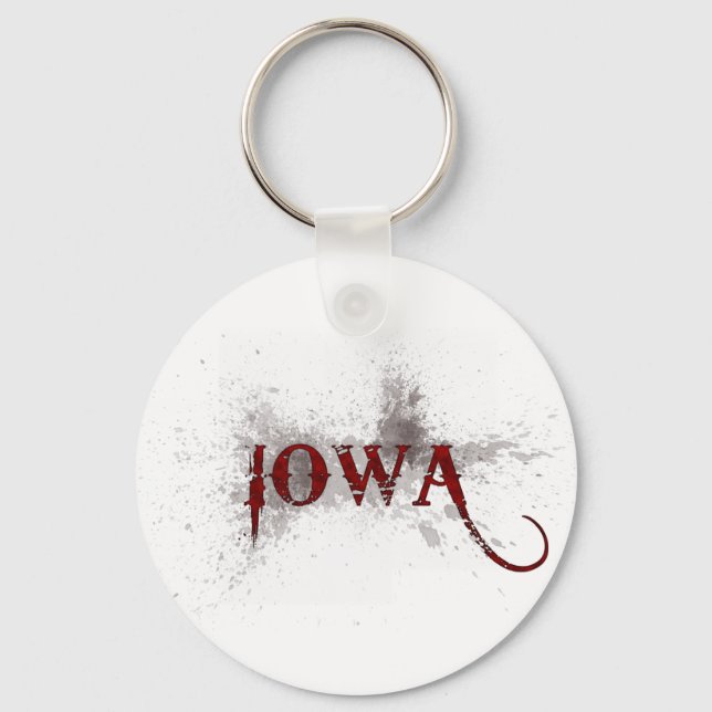Bleeding Grunge Iowa Keychain (Front)