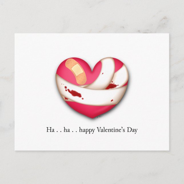 Bleeding Heart Comical Valentine Holiday Postcard (Front)