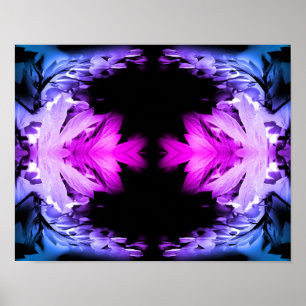 Bleeding Heart Floral Black White Tinted Abstract Poster